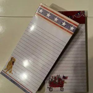 Magnetic Lined Notebooks - Set of 2 (flag / USA‎ / dog themed) (new)